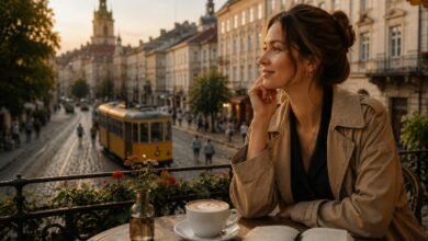 Жінка в львівському кафе під час знайомства у Львові